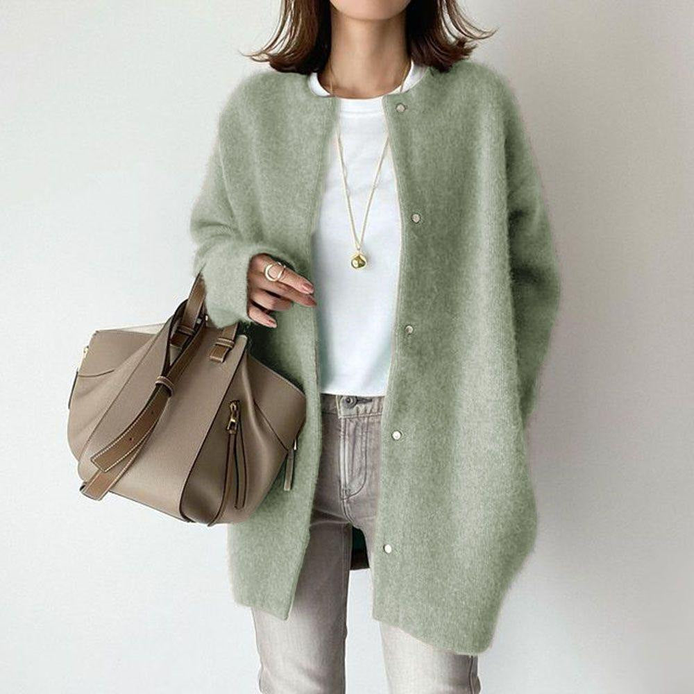 Weicher Strickmantel zum Abnehmen Sinn für Design Frauen Strickjacken lose Jacke Herbst und Frühling