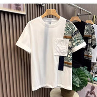 Men’s Slim Fit Patchwork T-Shirt | Summer Camouflage Style Tee