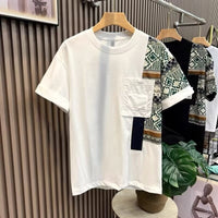 Men’s Slim Fit Patchwork T-Shirt | Summer Camouflage Style Tee