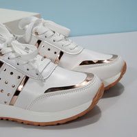 TrendyStride Comfort Low-Top Color-Block Thick Sole Sneakers
