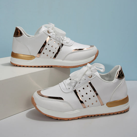 TrendyStride Comfort Low-Top Color-Block Thick Sole Sneakers