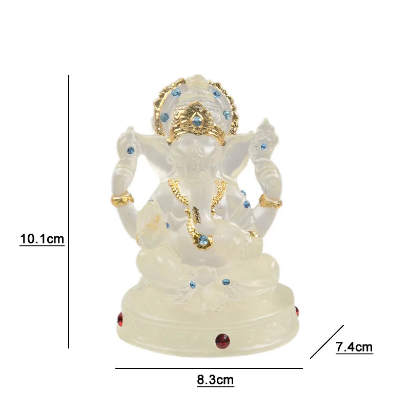 Luminous Ganesha Resin Sculpture