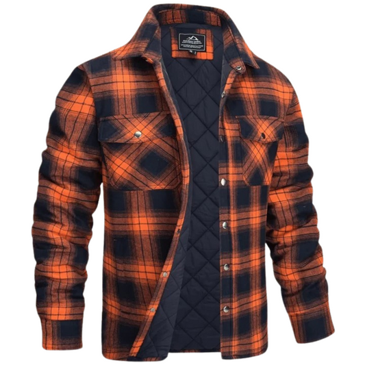 Langarm Revers Dicken Karos Hemd Herren Jacke