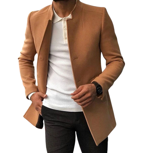 Herren Slim Mantel Mode Einreihig Einfarbig Business Jacken Herbst Und Winter Tops Outwear Kleidung