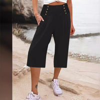 Hillevi Cotton & Linen Cropped Summer Pants