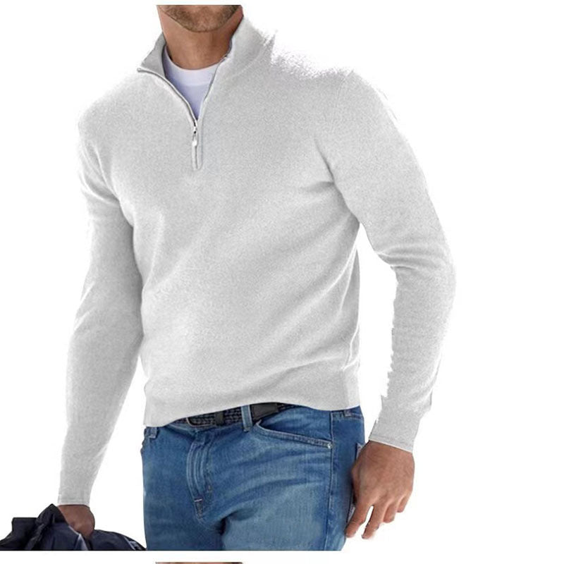 Liam | Men’s Zip Neck Wool Blend Sweater