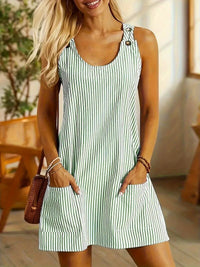 Artiselle | Striped Sleeveless Summer A-Line Dress for Women