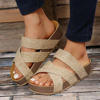 Ayla | Woven Cross-Strap Platform Sandals