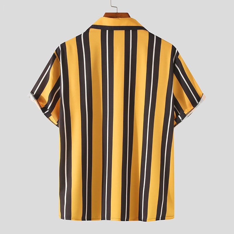 Felix | Bold Striped Short Sleeve Cotton Shirt