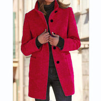 Carmen | Stand Collar Slim Wool-Look Winter Coat
