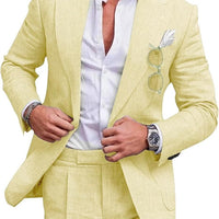 Damian | Men's Slim Fit Linen Two-Piece Suit Set