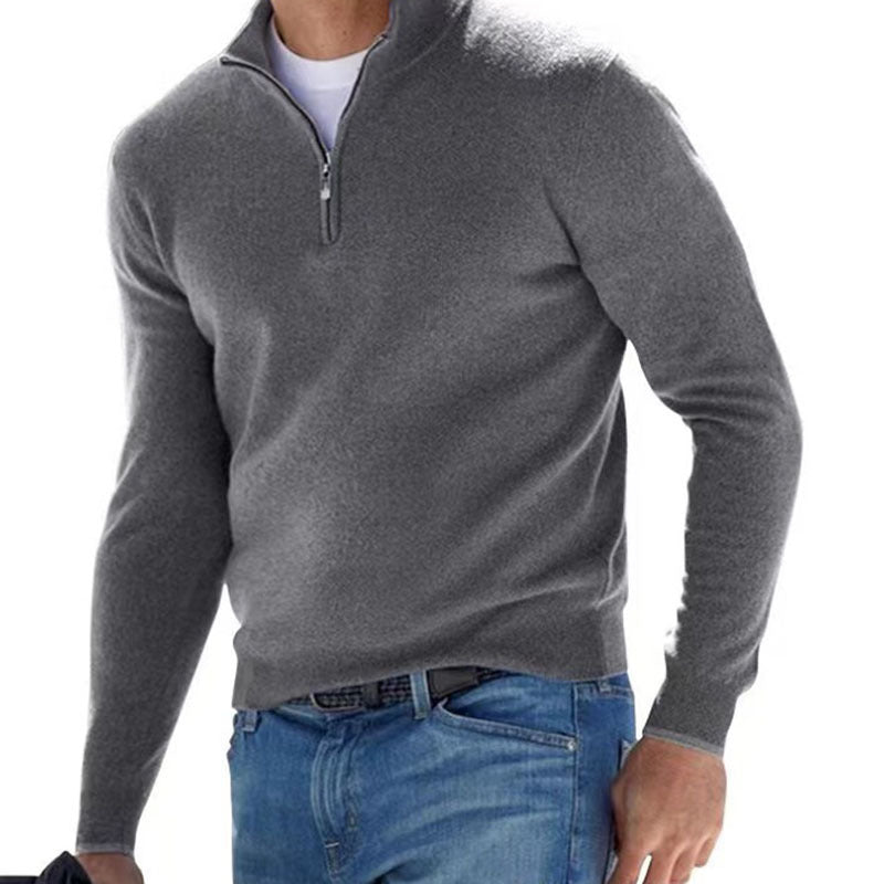 Liam | Men’s Zip Neck Wool Blend Sweater