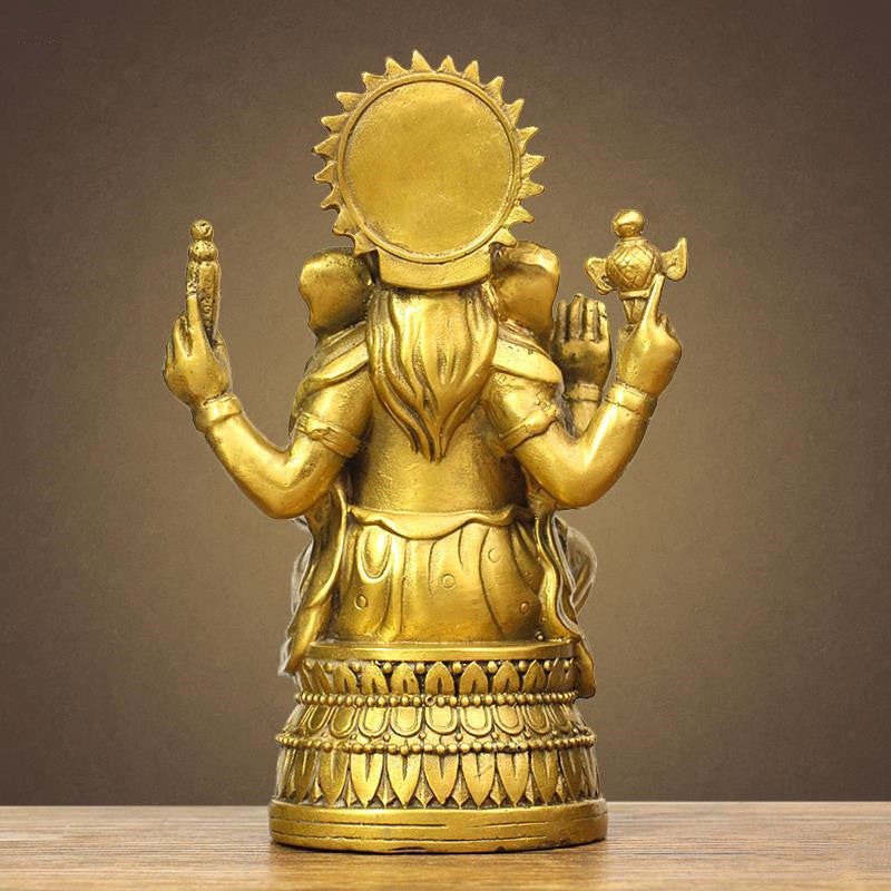 Divine Protector Bronze Ganesha Idol