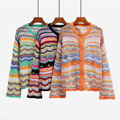 Isabella™ | Gestreifter Cardigan-Pullover