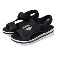 Women's Plus Size Velcro Platform Peep Toe Sandals