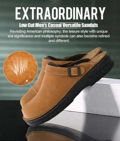 ComfortStride | Men's Arch Support Leather Clog Slippers