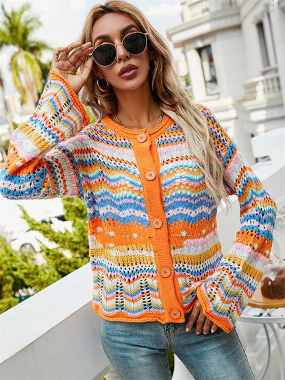 Isabella™ | Gestreifter Cardigan-Pullover