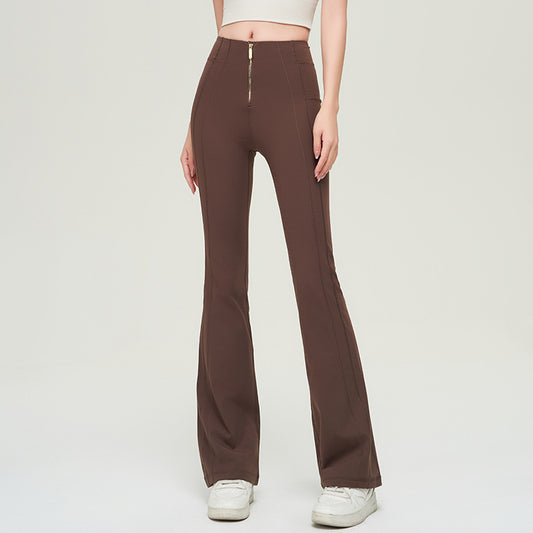 Ava | High Waist Zipper Flared Yoga Pants
