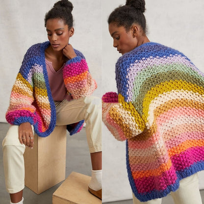 Gemütliche Strickjacke „RainbowBurst“ 