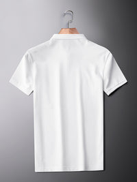 Men’s Colourblock Ice Silk Polo Shirt – Casual Cool Lapel Tee
