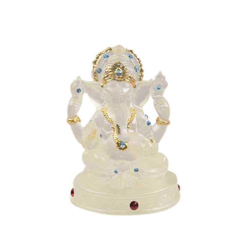 Luminous Ganesha Resin Sculpture