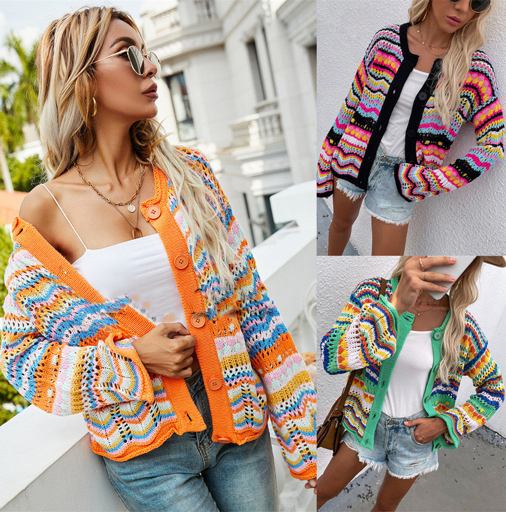 Isabella™ | Gestreifter Cardigan-Pullover