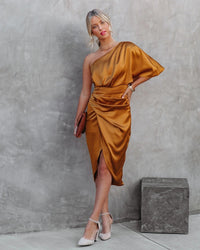 Rosana | One Shoulder Satin Bodycon Cocktail Dress for Women