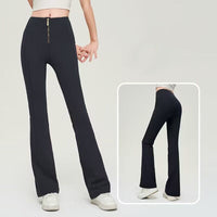 Ava | High Waist Zipper Flared Yoga Pants