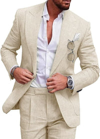 Damian | Men's Slim Fit Linen Two-Piece Suit Set