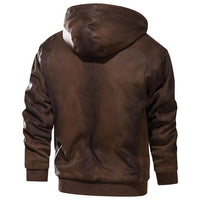 UrbanEdge Hooded Leather Jacket