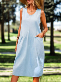 Matilda | Sleeveless Cotton-Linen Summer Dress with Pockets