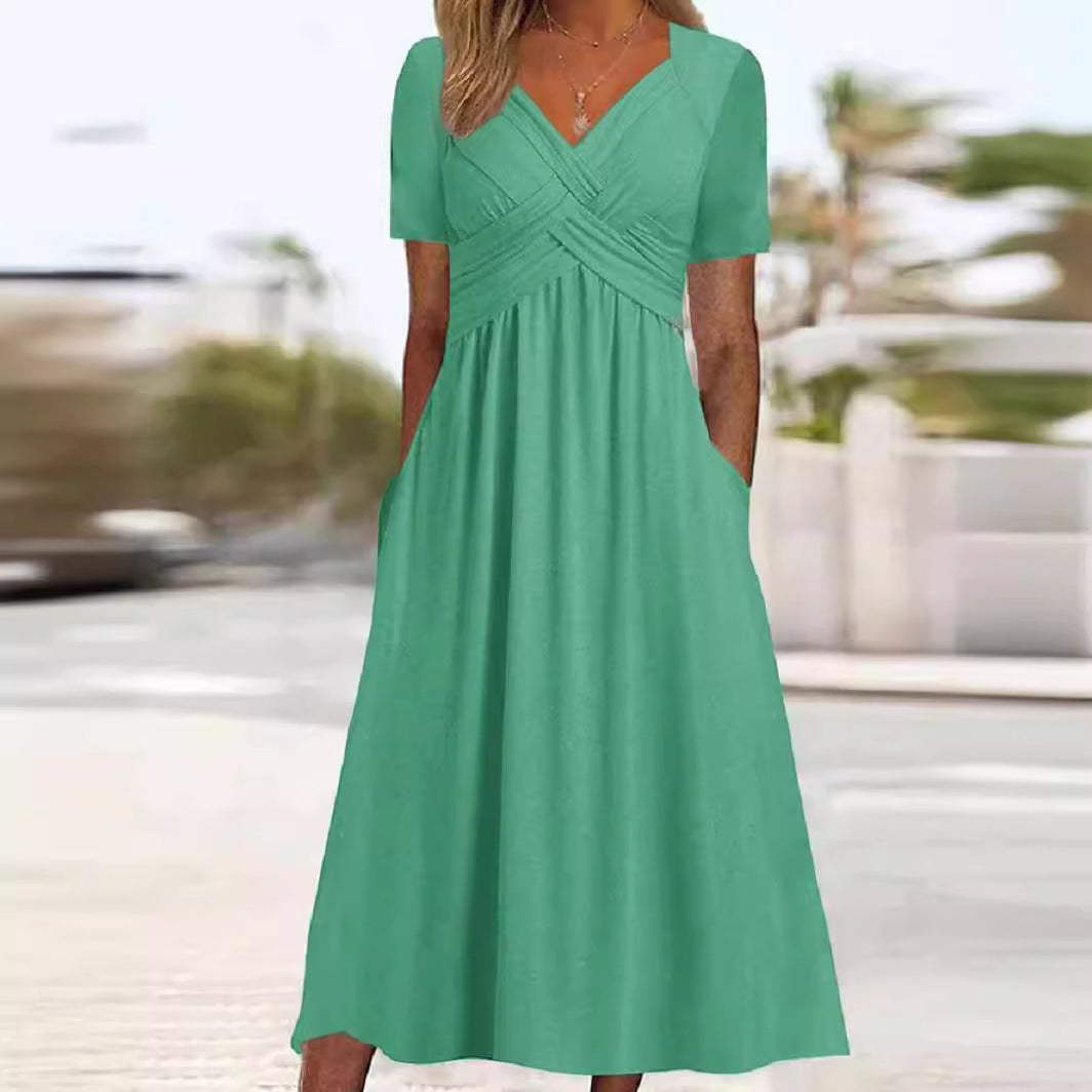 Mia | Short Sleeve A-Line Summer Dress