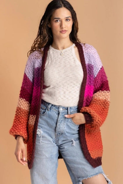 Gemütliche Strickjacke „RainbowBurst“ 