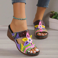 FloralGlide Casual Wedge Sandals