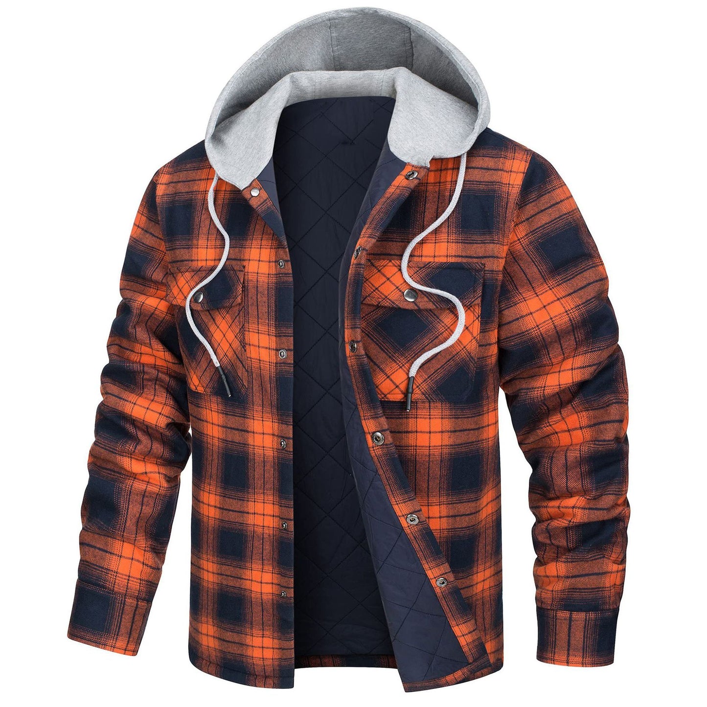 Verdickte, warme und lockere Herrenjacke mit Kapuze