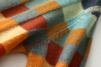 Lena | Checkerboard High Neck Wool-Look Sweater