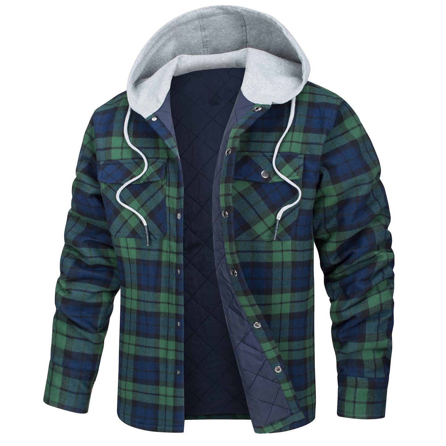 Verdickte, warme und lockere Herrenjacke mit Kapuze