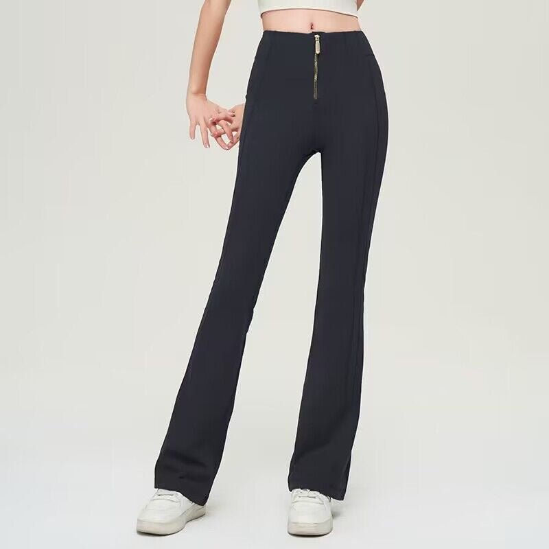 Ava | High Waist Zipper Flared Yoga Pants