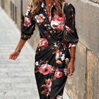 Dinna | Women's Striped Wrap Shirt Dress – Lace Up Irregular Hem