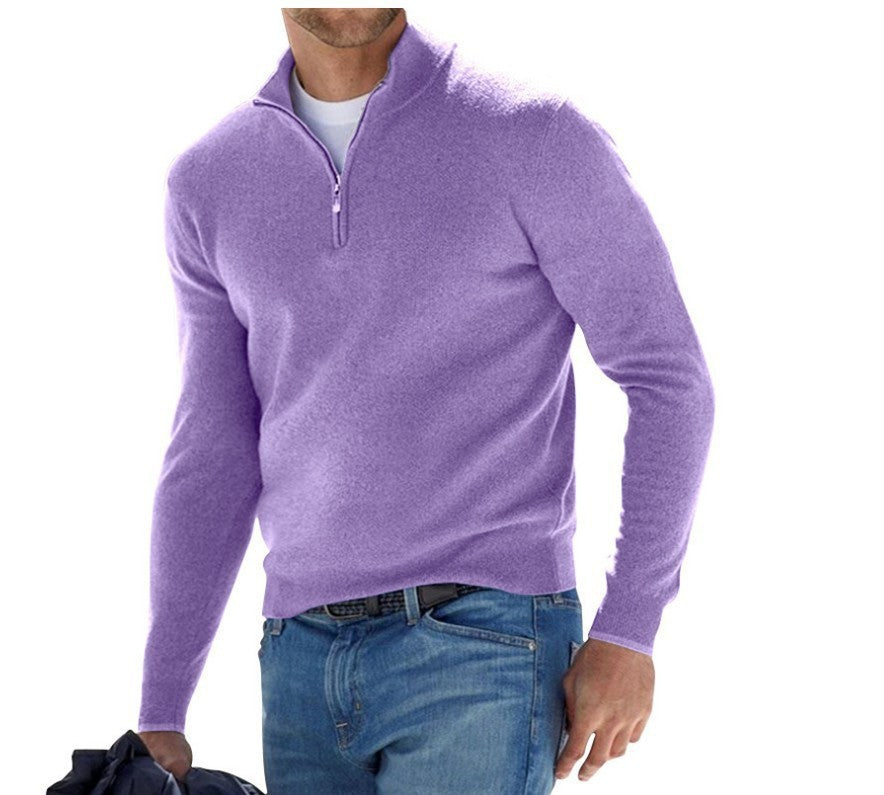 Liam | Men’s Zip Neck Wool Blend Sweater
