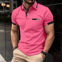 Men's Casual Polo Shirt with Faux Pocket | Summer Short Sleeve Tee