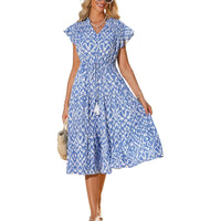 Victoria | Floral V-Neck Long Dress for Women
