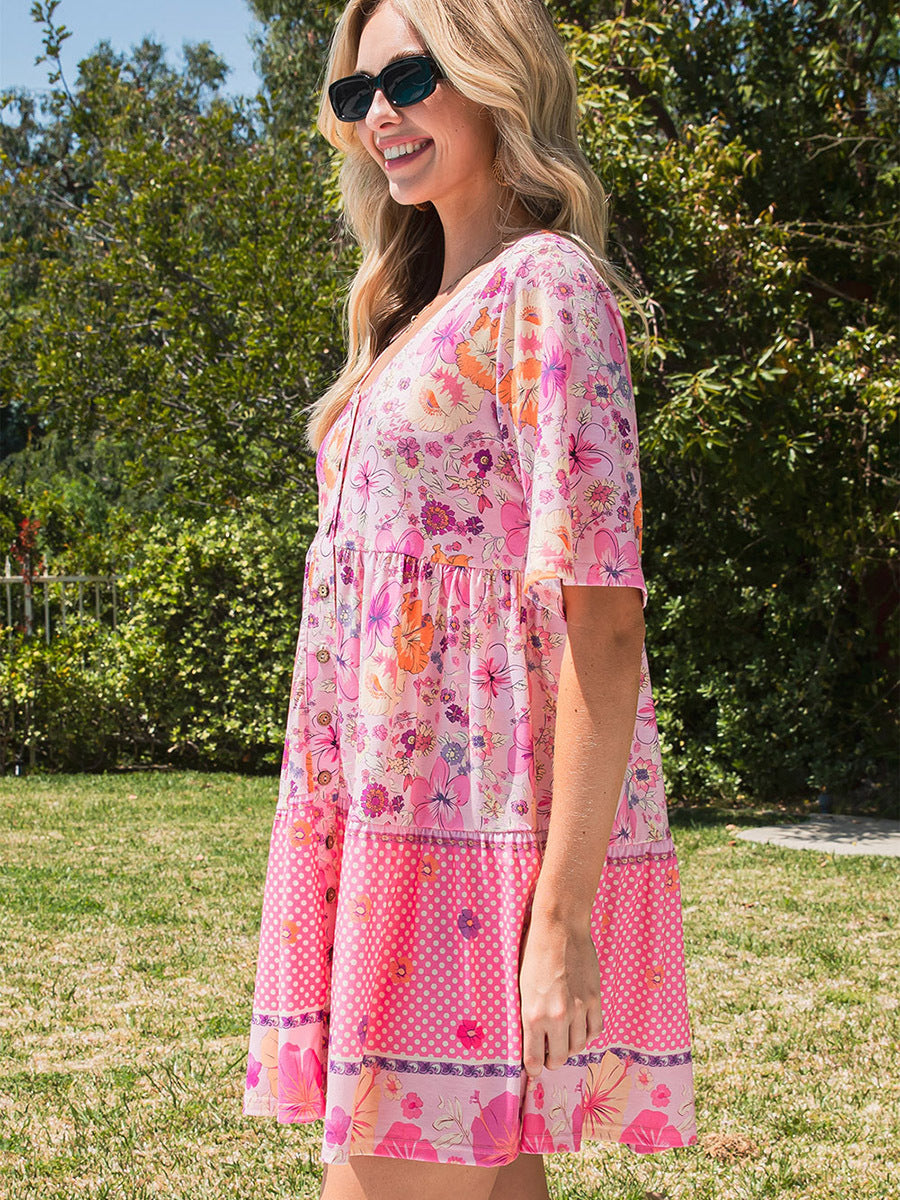 BlossomBurst Floral Mini Dress