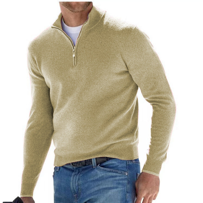 Liam | Men’s Zip Neck Wool Blend Sweater