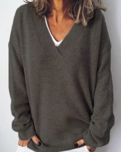 Xeniia | V-neck Loose Pullover Sweater