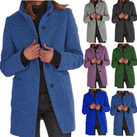 Carmen | Stand Collar Slim Wool-Look Winter Coat