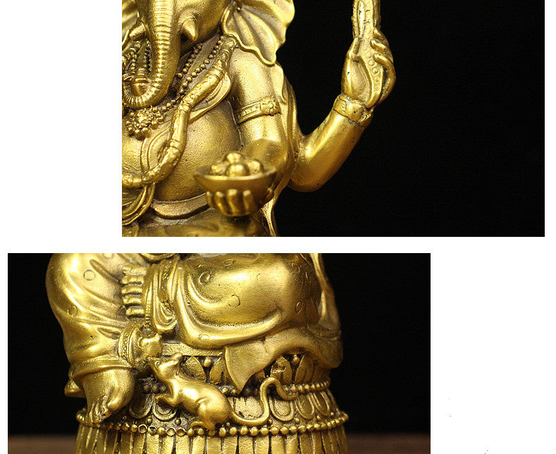 Divine Protector Bronze Ganesha Idol