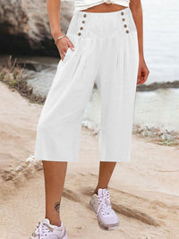 Hillevi Cotton & Linen Cropped Summer Pants