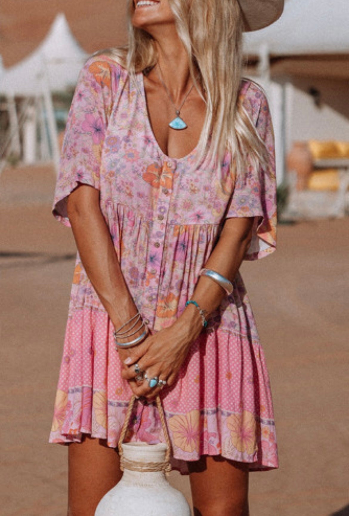 BlossomBurst Floral Mini Dress