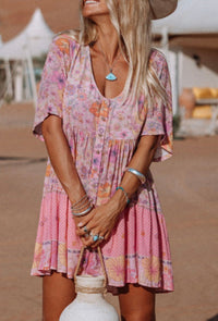 BlossomBurst Floral Mini Dress